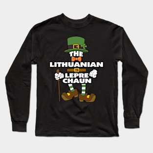 The Lithuanian Leprechaun St Patrick's Day Celebration Matching Outfits Group Attire Long Sleeve T-Shirt